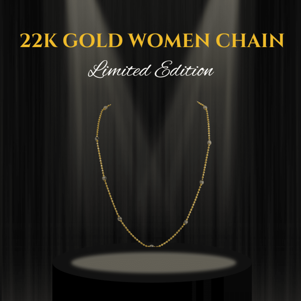 Classic 22K Gold Women Chain with Balls - 7.52g