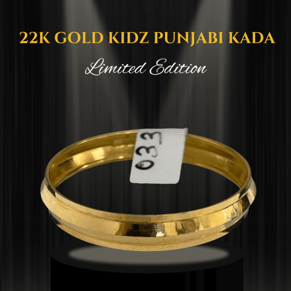 Traditional 22K Gold Plain Punjabi Kada for Kids - 3.83g