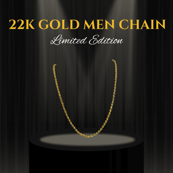 Stylish 22K Gold Men's Link Chain - 19.35g