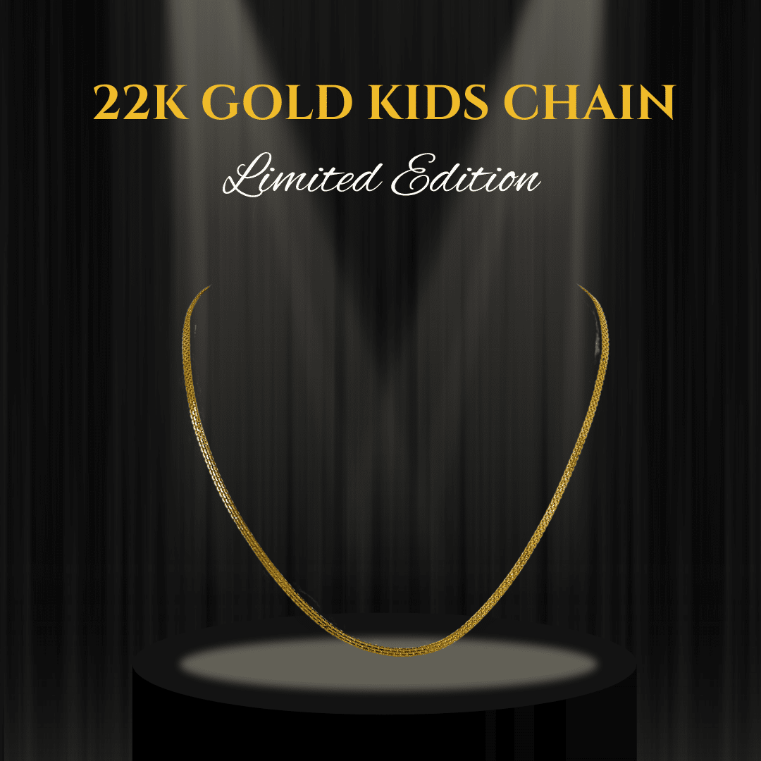 2 Playful 22K Gold Flat Chain for Kids - 4.06g