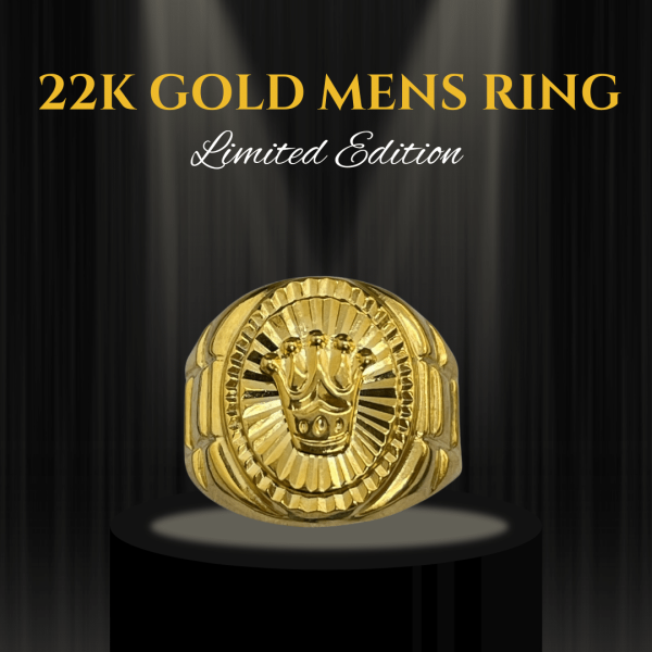 Contemporary 22-Karat Gold Men's Ring - 8.14g