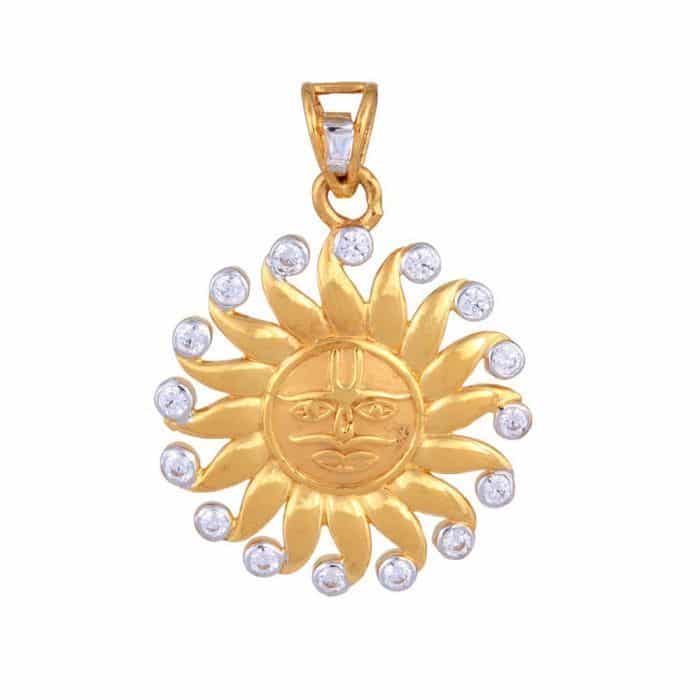 Auspicious Sun Pendant In Gold
