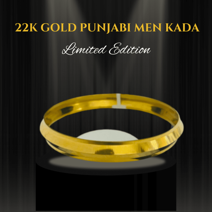 Timeless 22K Gold Plain Punjabi Kada - 31.63g (Size: 2.14 inch)