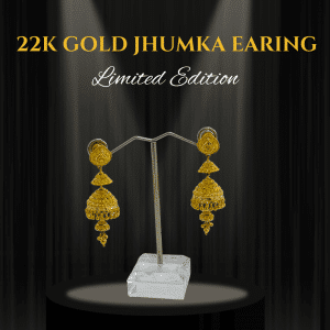 Regal 22K Gold Jhumka Earrings - 19.92g