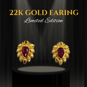 Sparkling 22K Gold Earrings with CZ Stones - 4.39g