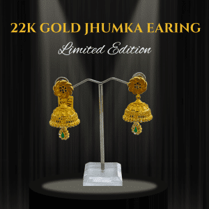 Exquisite 22K Gold Jhumka Earrings - 23.13g