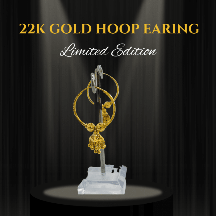 Stylish 22K Gold Hoop Earrings - 6.67g