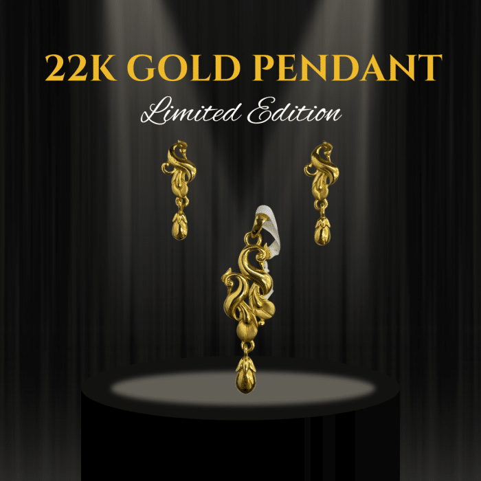 Delicate 22K Gold Pendant Set - 5.52g