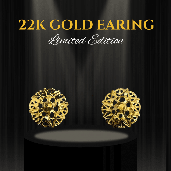 Stylish 22K Gold Earrings - 4.39g