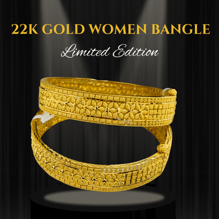 Opulent 22K Gold Solid Bangles - 48.70g
