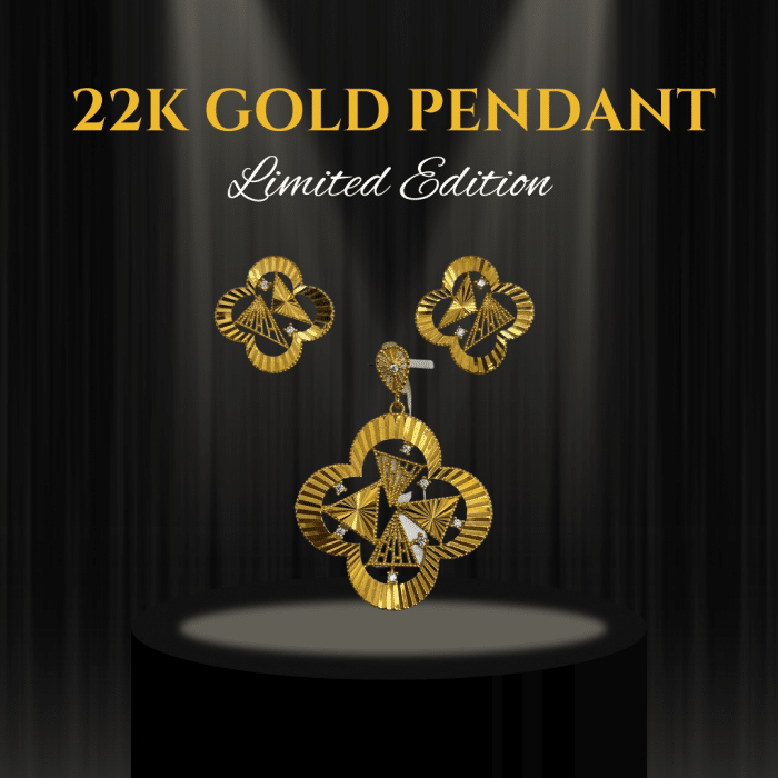 Graceful 22K Gold Pendant Set - 8.24g