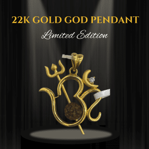 Sacred 22K Gold Om Rudraksh Pendant - 6.16g